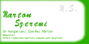 marton szeremi business card