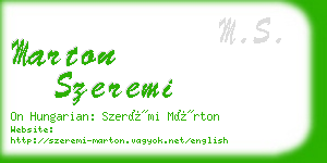 marton szeremi business card